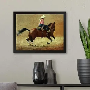 GADGETS WRAP Printed Photo Frame Matte Painting for Home Office Studio Living Room Decoration (11x9inch Black Framed) - Riding The Range Print