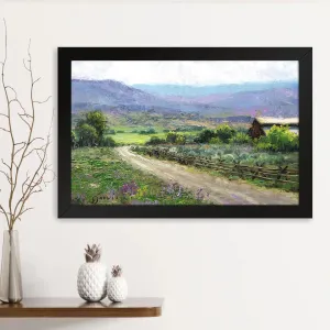GADGETS WRAP Printed Photo Frame Matte Painting for Home Office Studio Living Room Decoration (14x11inch Black Framed) - Pathway To Summer Print