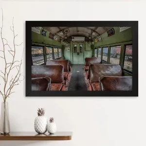 GADGETS WRAP Printed Photo Frame Matte Painting for Home Office Studio Living Room Decoration (14x11inch Black Framed) - Vintage Chicago Train Print