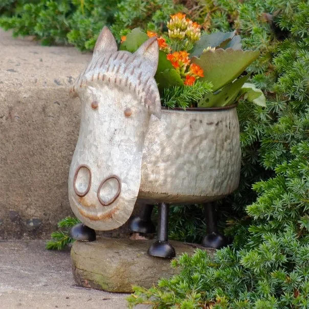 Galvanized Animal Planters in 6 Assorted Styles