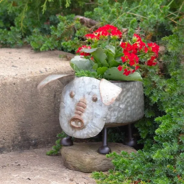 Galvanized Animal Planters in 6 Assorted Styles