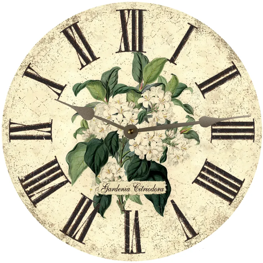 Gardenia Flower Wall Clock