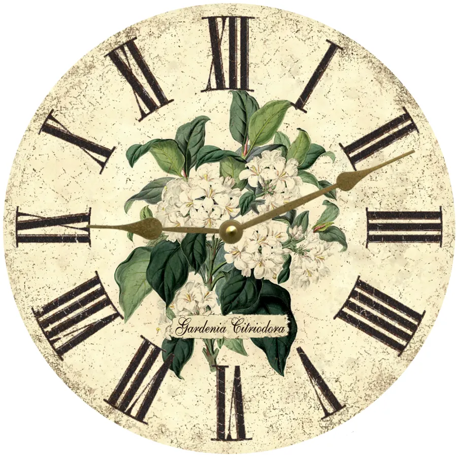 Gardenia Flower Wall Clock