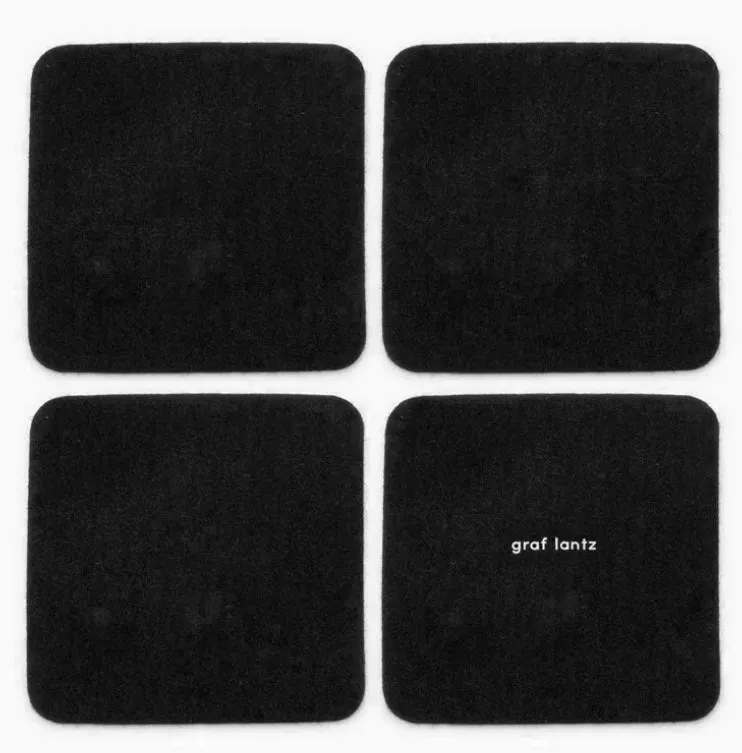 Graf Lantz Bierfilzl Square Felt Coaster – Black – 4pk