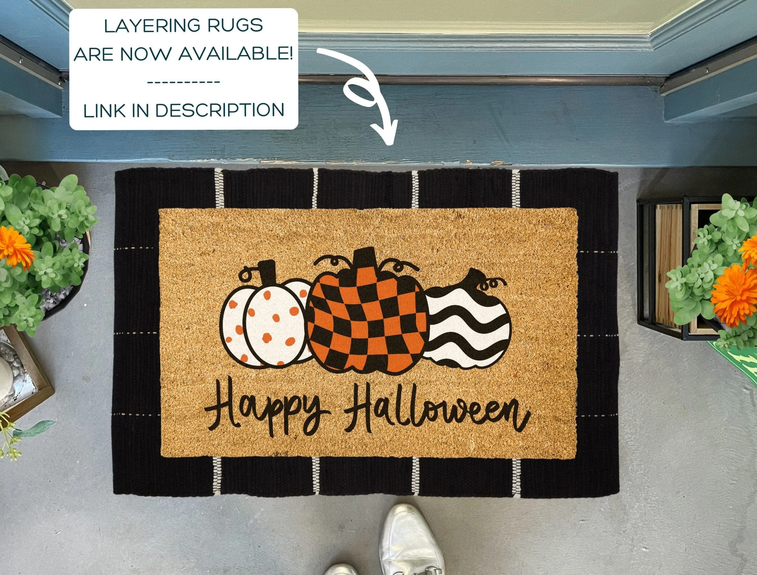 Halloween Pumpkins Outdoor Doormat