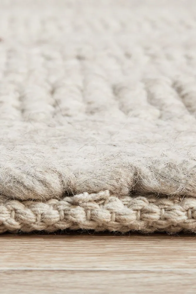 Hand Braided Beige Rug - 280 x 190cm