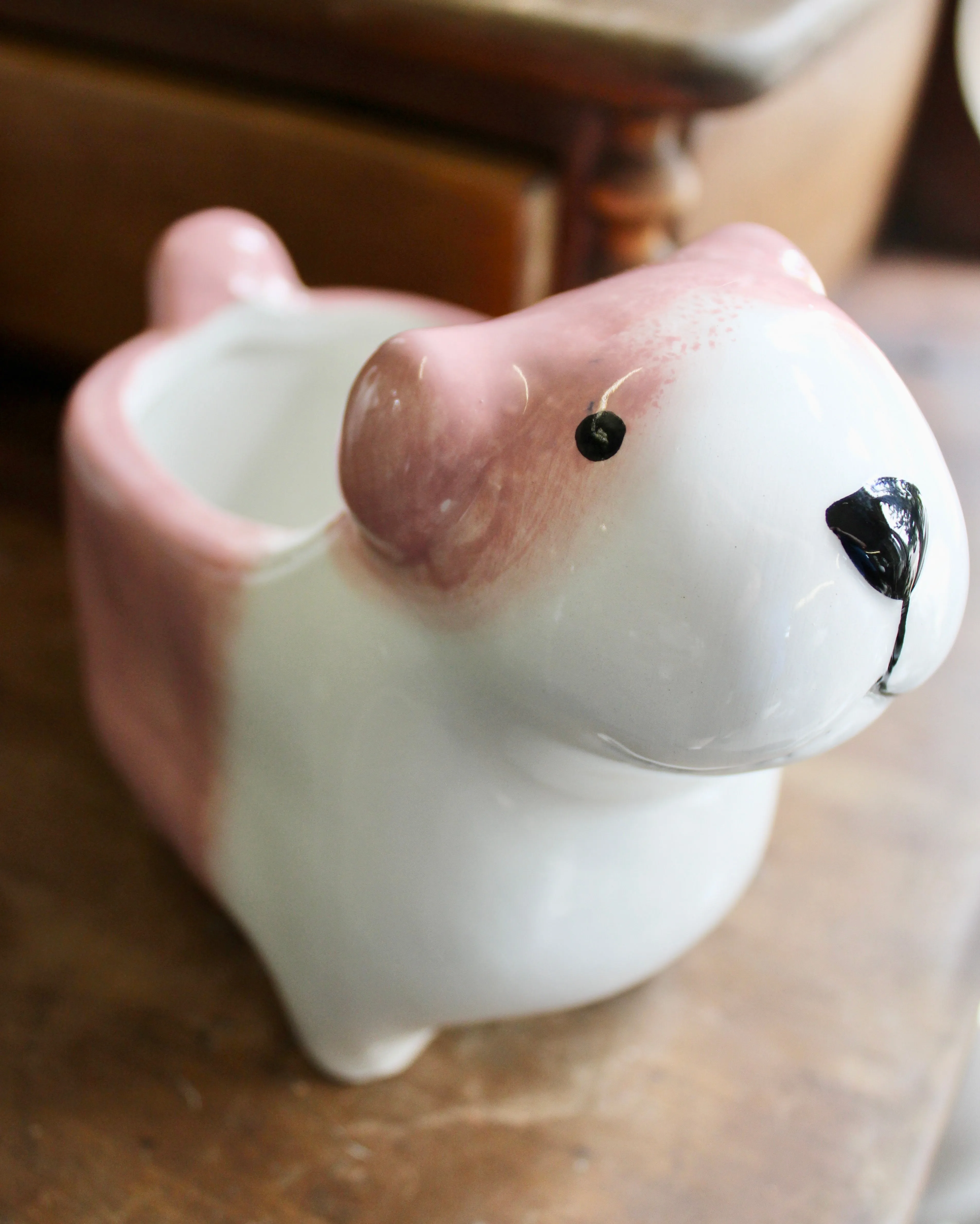 Hand-Painted Ceramic Dog Planters