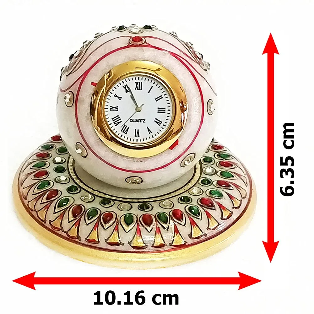 Handicraft Kingdom Table Clocks For Bedroom Designer Analog Modern Quartz Movement For Office & Home Décor With Ganesh Chowki| Gift Item For Living Room| Approx Size (4 x 4 Inch & Wt (600 Gm Pack Of 4
