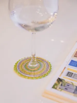 Handmade Crochet Table Coasters Set Lime Green