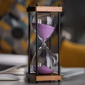 Handmade Wooden Base Sand Clock Unique Timer an Antique Showpiece 30 Minutes time Duration Sand Timer Height 10 inch Sand Best for Home and Office