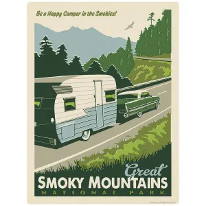 Happy Camper Decal Smoky Mtns National Park