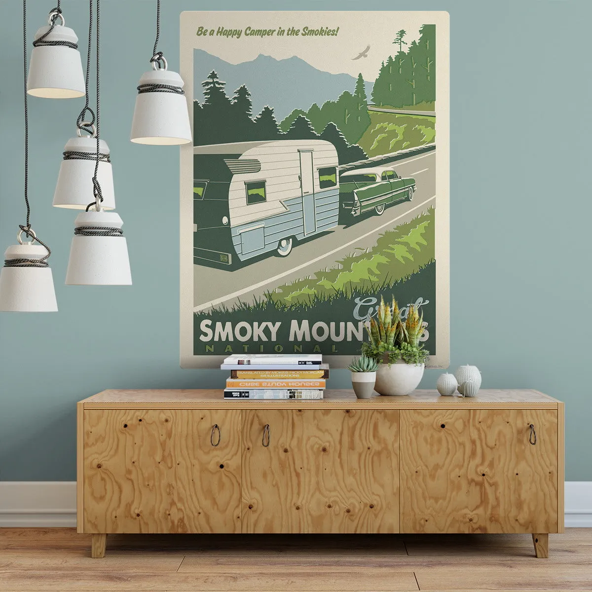 Happy Camper Decal Smoky Mtns National Park