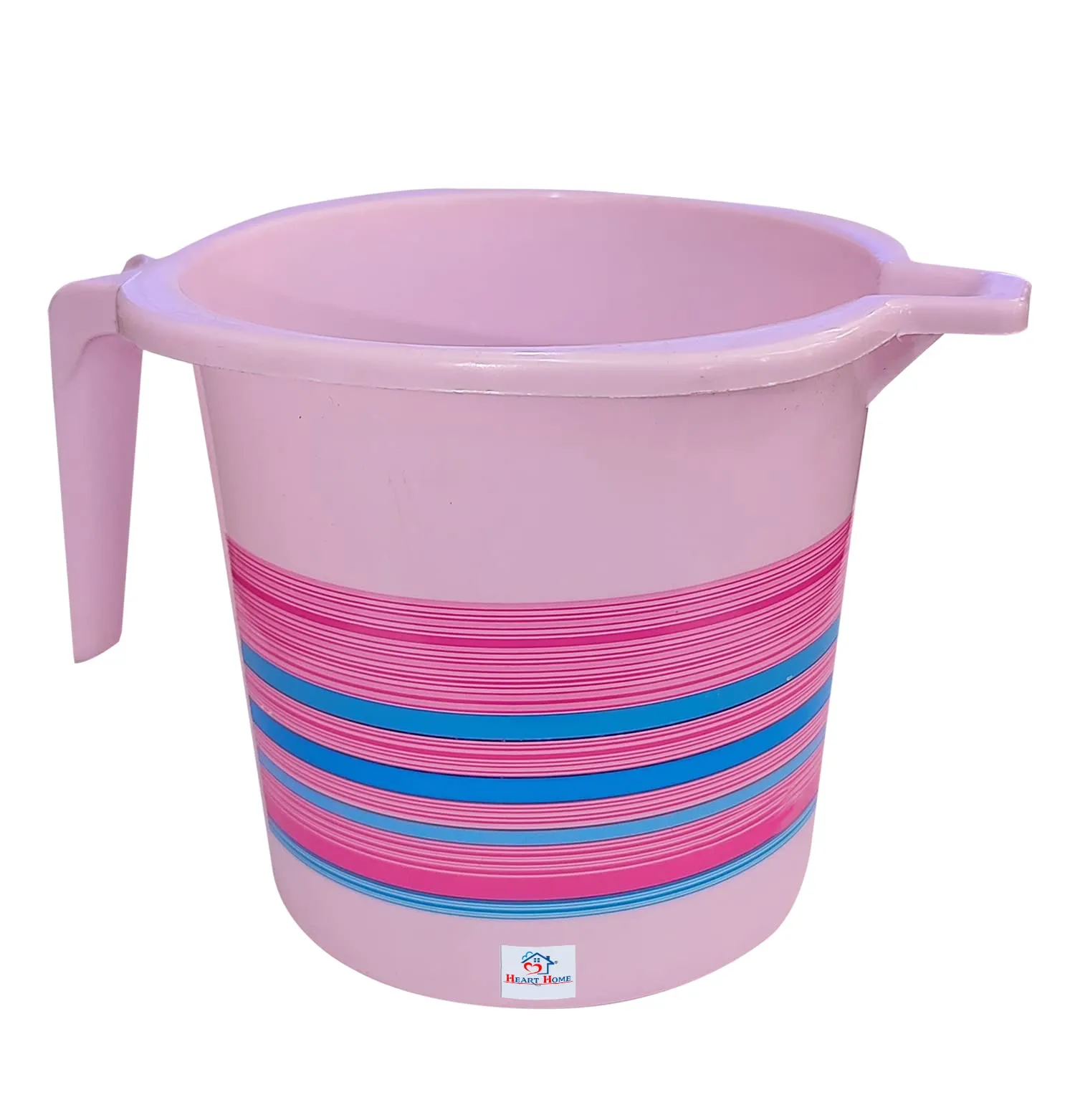 Heart Home Durable Long Lasting, Lightweight, Unbreakable, Strong Plastic Bathroom Mug 1 Litre- Pack of 3 (Pink)