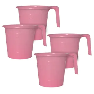 Heart Home Plastic Bathroom Mug, 2 Litre- Pack of 4 (Pink)-50HH0871