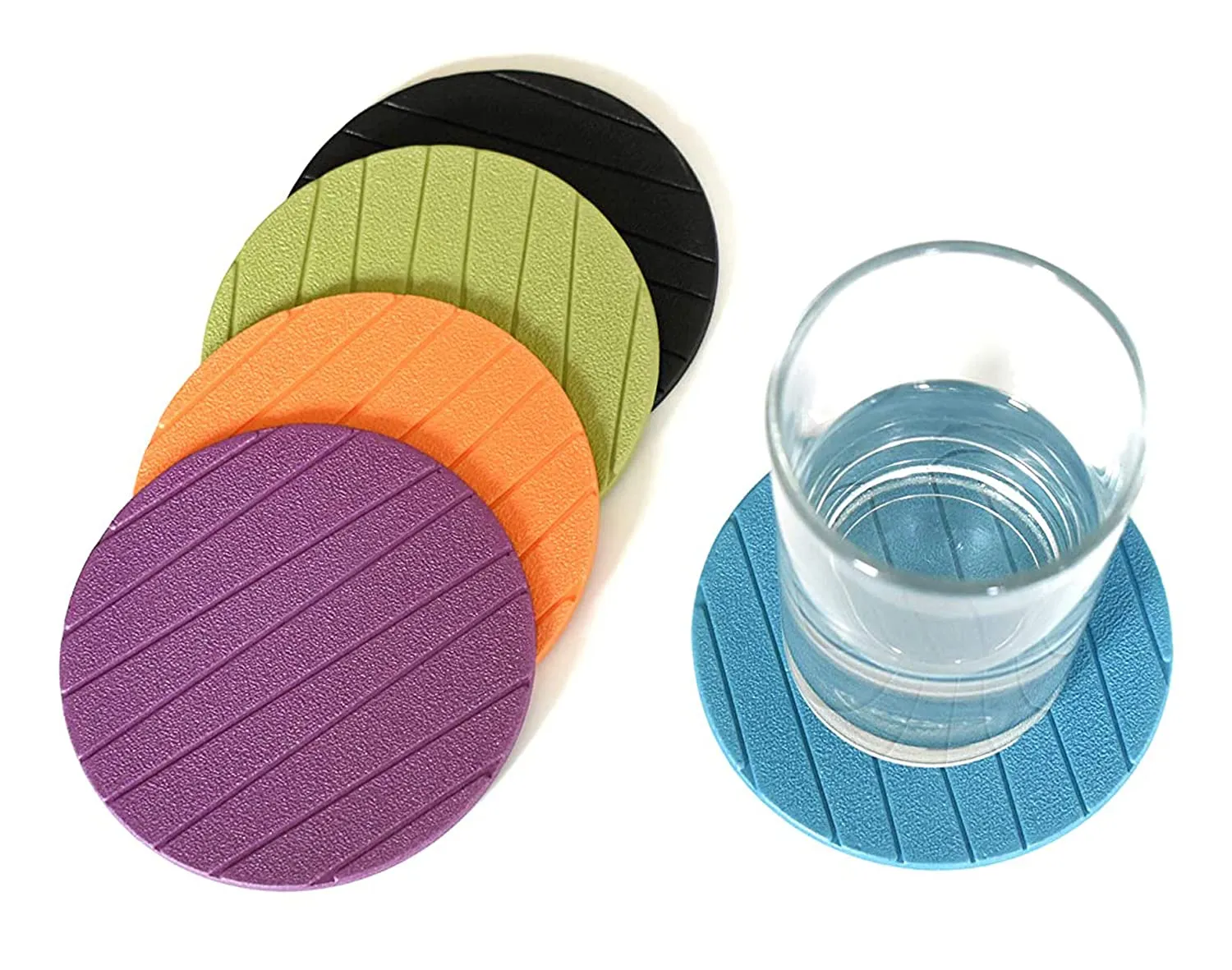 Heart Home Soft EVA Foam Coasters for Home Kitchen, Office Desk, Set of 12 (Purple)-HS_38_HEARTH21360