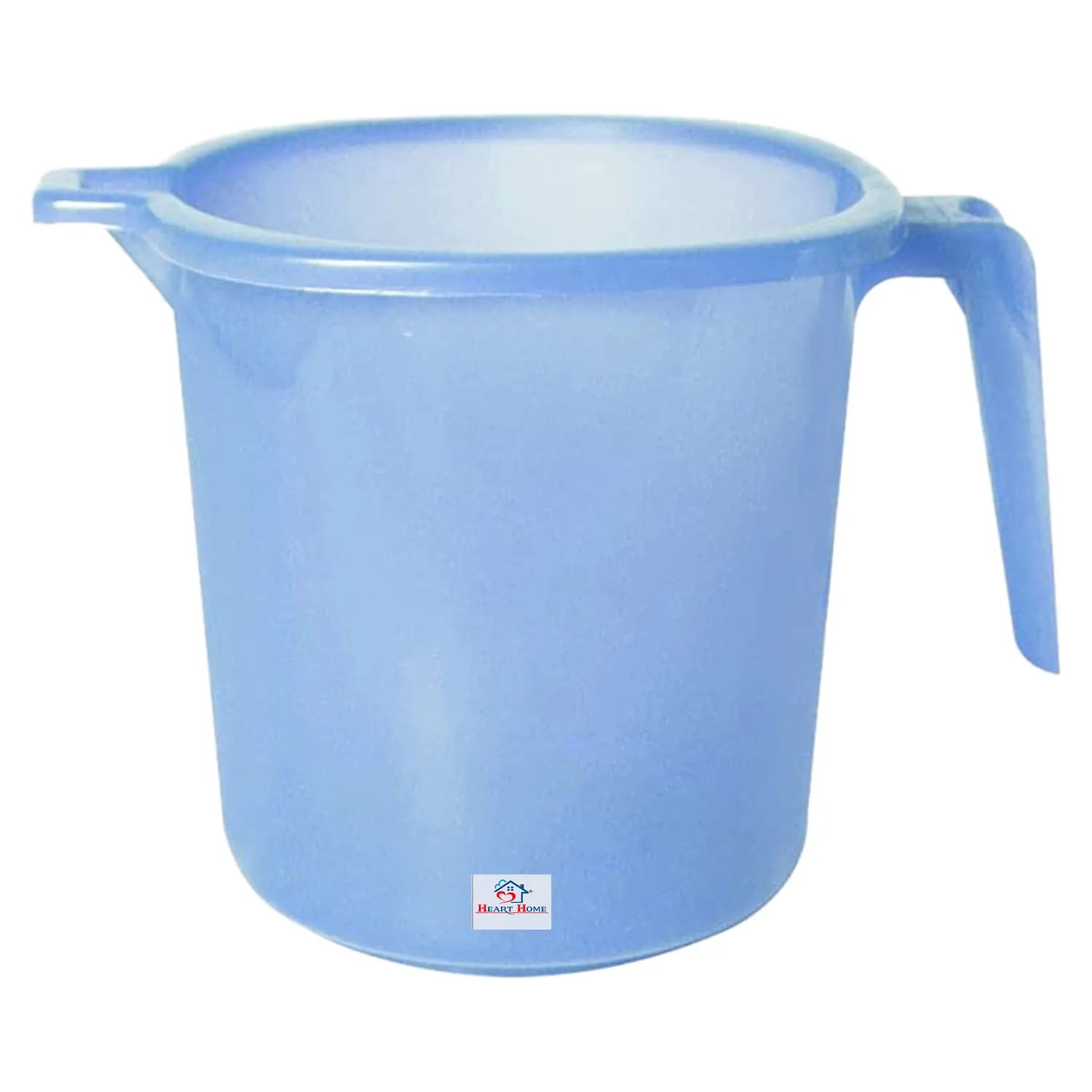 Heart Home Tranasparent Small Plastic Bathroom Mug, 1 Litre- Pack of 2 (Blue)-50HH0813