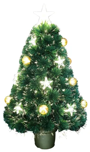 Hometown Holidays 54660 Shinning Star Fiber Optic, 15 in L, Shinning Star, Polyester/PVC, Green/White, Shiny :EA: QUANTITY: 1