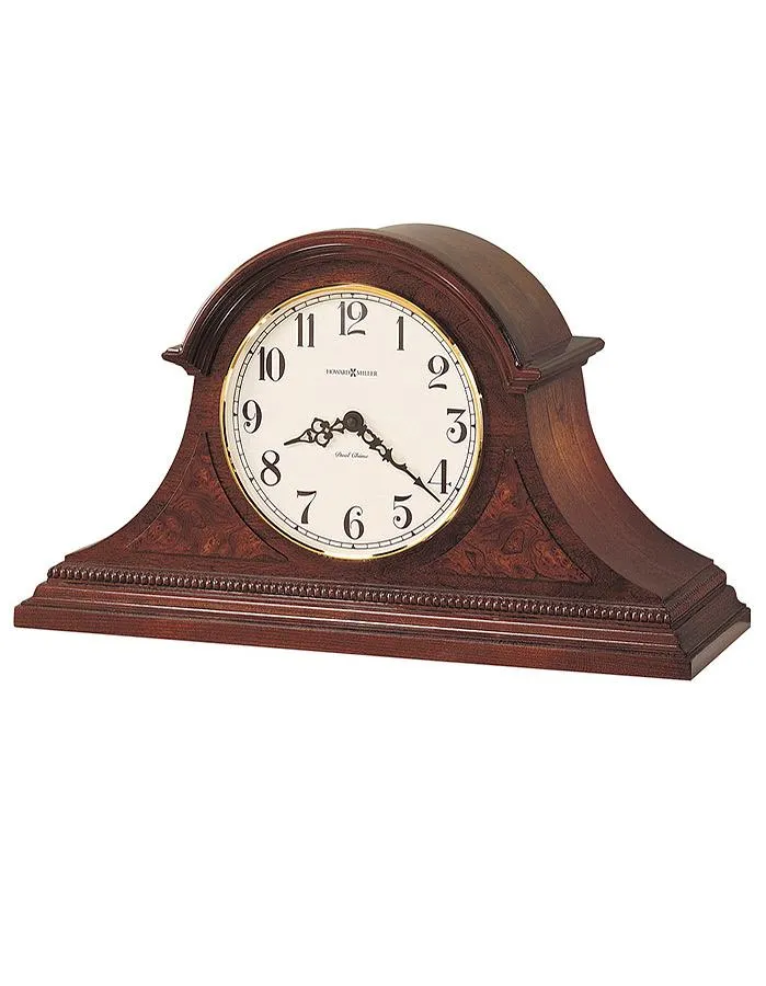 Howard Miller Fleetwood Chiming Mantel Clock - Off White Dial - Burlwood Accents