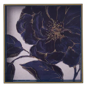 Indigo Garden 15" Square Lacquer Art Serving Tray