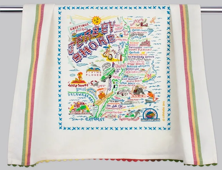 JERSEY SHORE DISH TOWEL BY CATSTUDIO