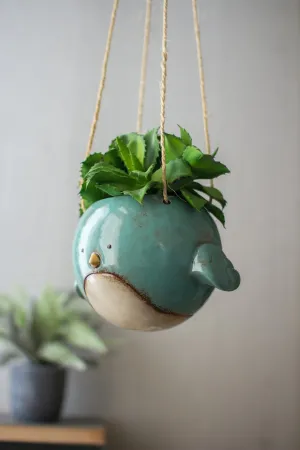 Kalalou Ceramic Hanging Bird Planter