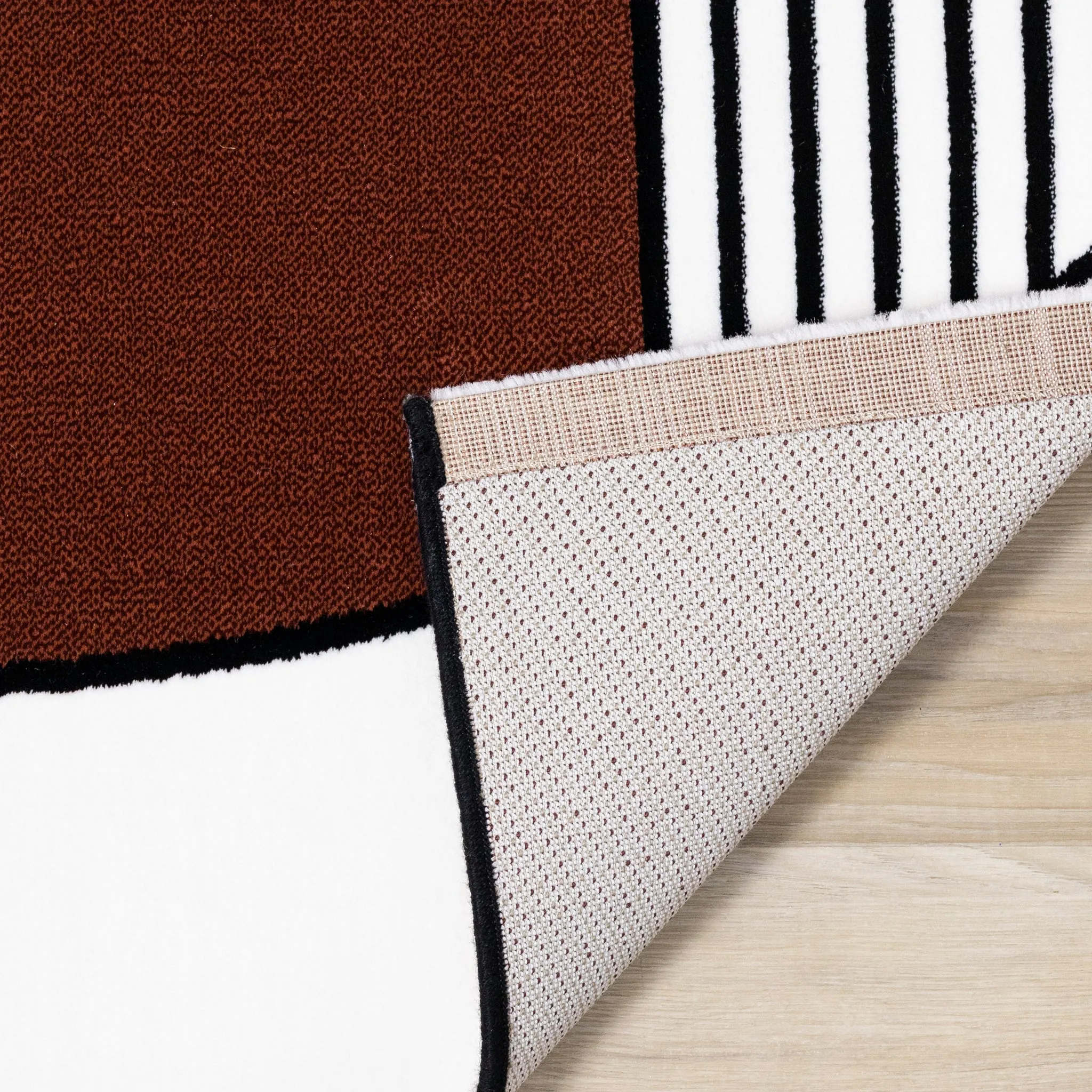 KAYLEE Burgandy Black, Minimal Rug