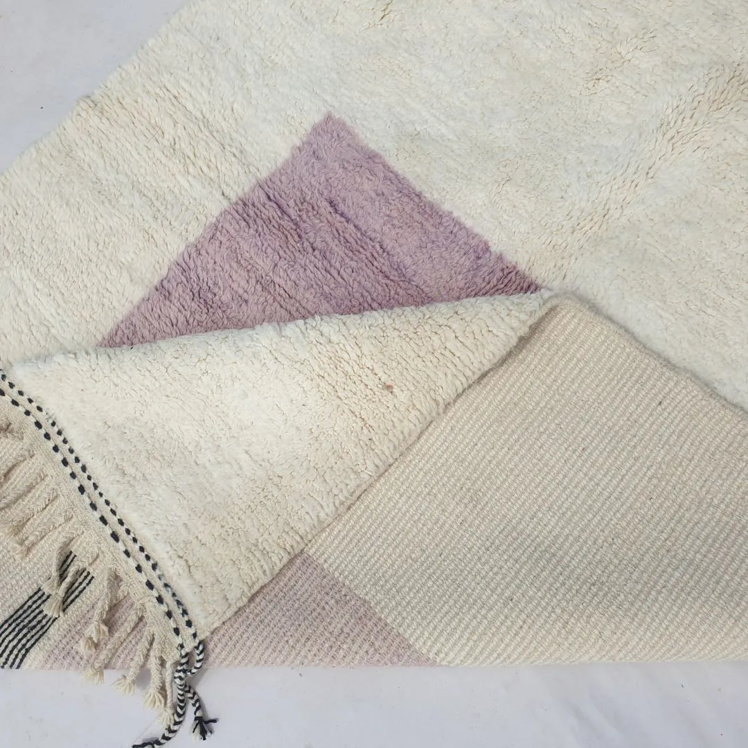 Khzamia | Moroccan Beni rug 6x9 Ultra Soft | White & Lavender Beni Ouarain | 9'51x6'69 Ft | 290x204 cm