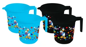 Kuber Industries Disney Team Mickey Print 4 Pieces Unbreakable Strong Plastic Bathroom Mug,500 ML (Blue & Black) -HS_35_KUBMARTS17145