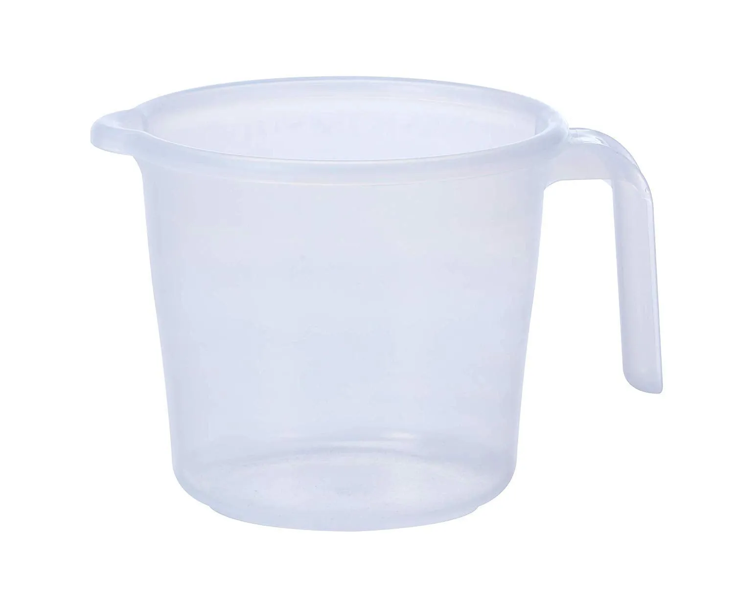 Kuber Industries Virgin Plastic 4 Pieces Transparent Bathroom Mug with Measurement,1800 ml (White)