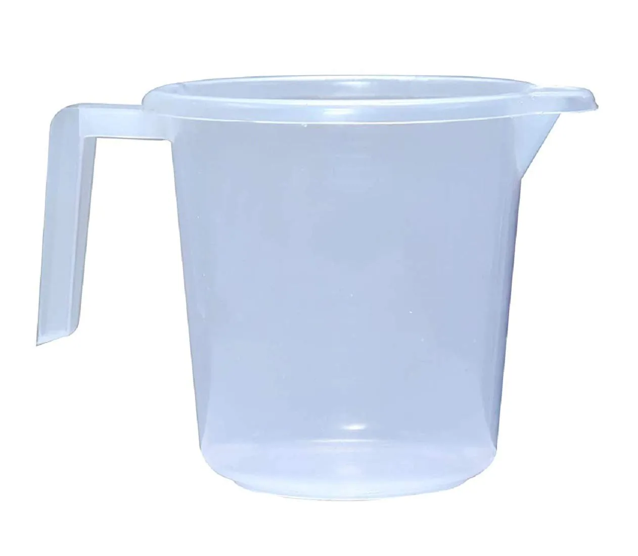 Kuber Industries Virgin Plastic 4 Pieces Transparent Bathroom Mug with Measurement,1800 ml (White)