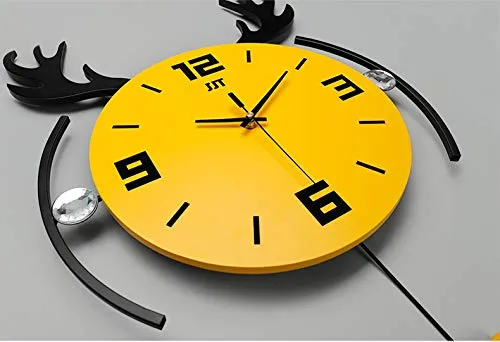 Living Room Creative Fashion Wall Watch Art Clock| Personality Nordic Atmosphere Home Modern Wall Clock| Minimalist Deer Head Wall Clock