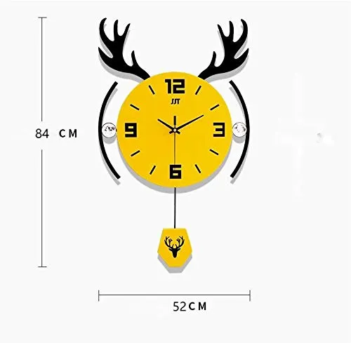 Living Room Creative Fashion Wall Watch Art Clock| Personality Nordic Atmosphere Home Modern Wall Clock| Minimalist Deer Head Wall Clock