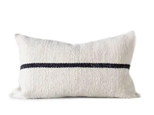 Lumbar Pillow Cover - White with Black Stripe - Lana