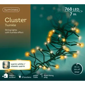 Lumineo 6m Warm White Twinkle Effect Outdoor LED Cluster Lights