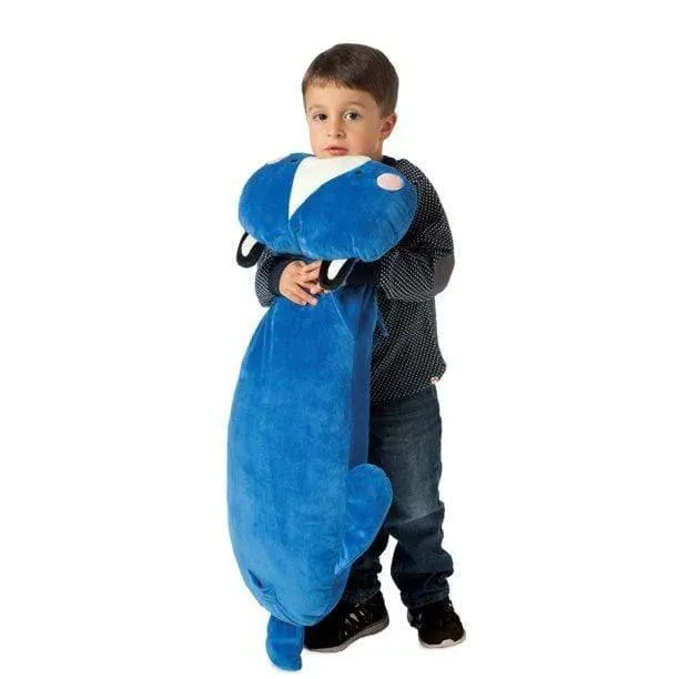 Manhattan Toy Travel Comfort Snuggle Bear Plush Kids Pillow Blue Almost 3 feet long!