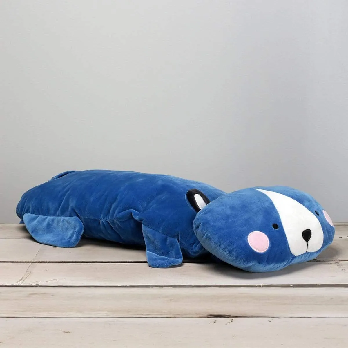 Manhattan Toy Travel Comfort Snuggle Bear Plush Kids Pillow Blue Almost 3 feet long!