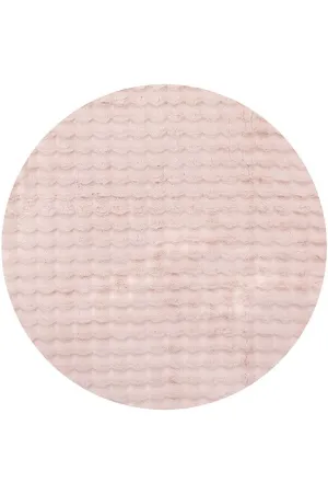 Marill 100cm x 100cm Round Bubbly Washable Rug - Blush