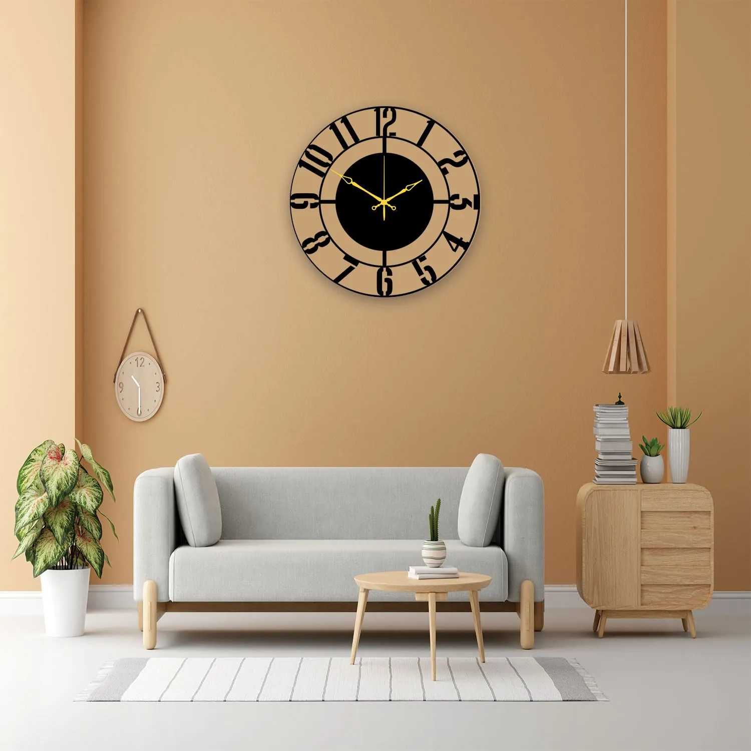 Melinex decor Black Ultra light Digital Printed Sleek Numeric Round Shape Sweep Wall Clock for Living Room Home Bedroom & Office Wall Decoration, Transparent (Ultra Light Digital Printed) Size 30Cm