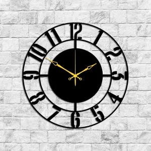 Melinex decor Black Ultra light Digital Printed Sleek Numeric Round Shape Sweep Wall Clock for Living Room Home Bedroom & Office Wall Decoration, Transparent (Ultra Light Digital Printed) Size 30Cm