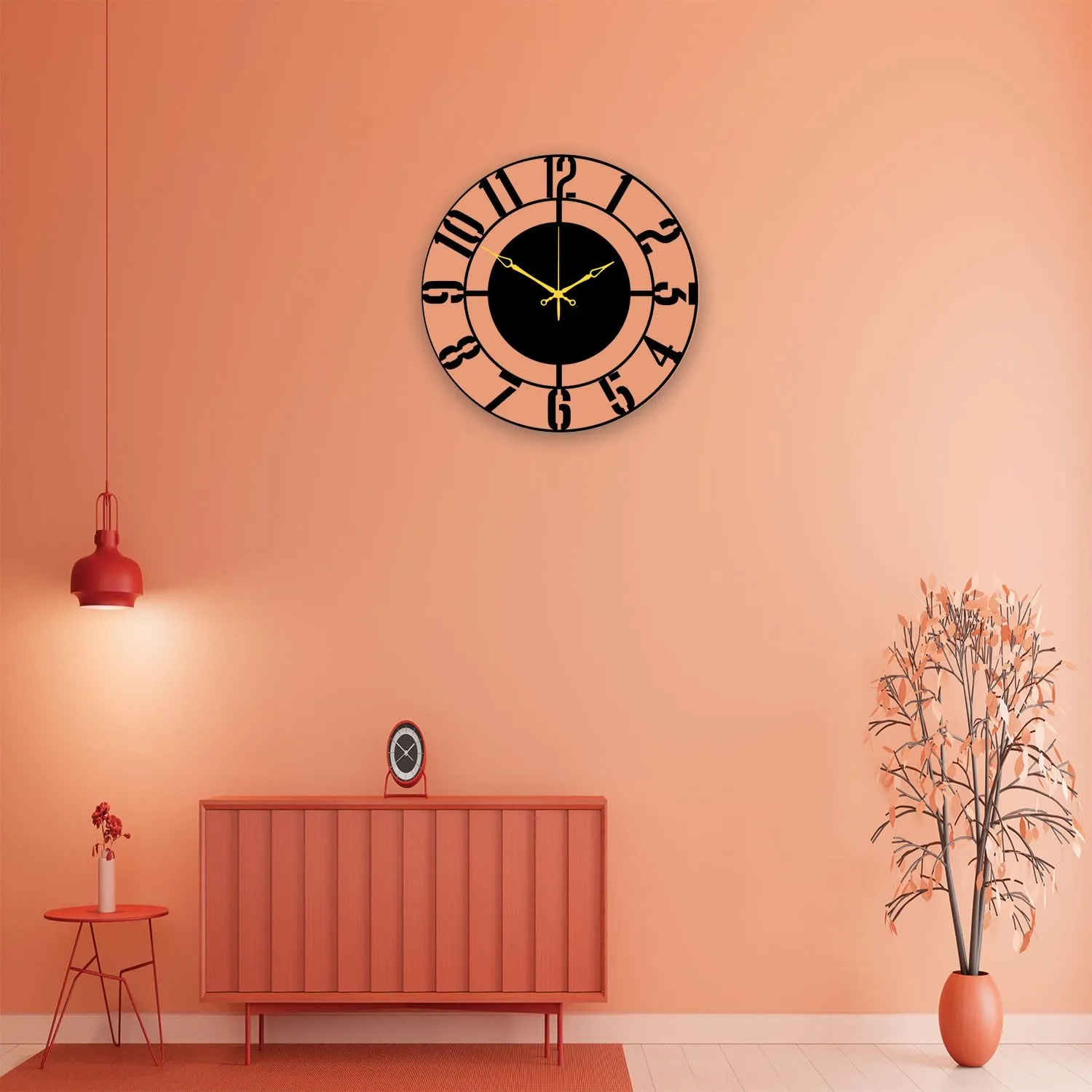Melinex decor Black Ultra light Digital Printed Sleek Numeric Round Shape Sweep Wall Clock for Living Room Home Bedroom & Office Wall Decoration, Transparent (Ultra Light Digital Printed) Size 30Cm