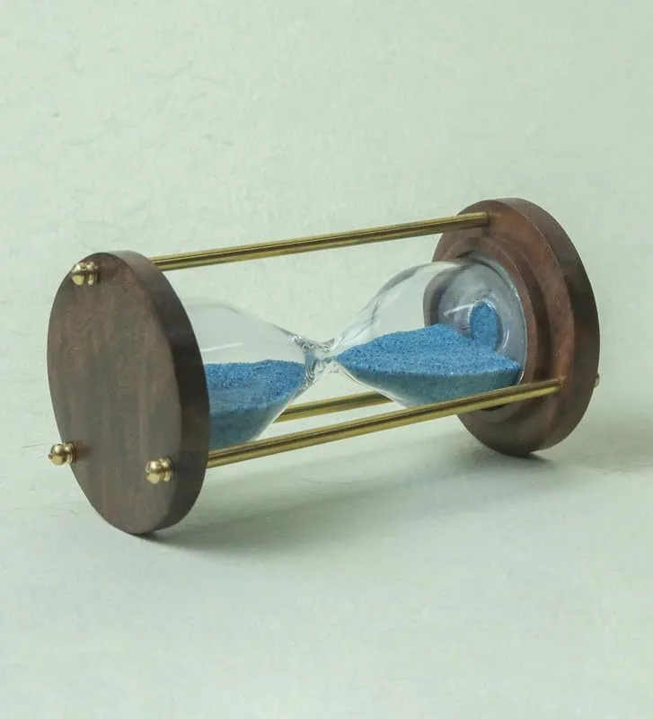 METROMANTAR Most Unique Wooden Handcrafted Sand Hour Glass Clock, Best for Desk Use and Office Desk