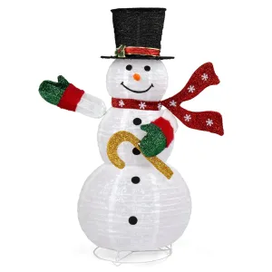 modern 4ft Lighted Pop-Up Snowman Christmas Snowman for Christmas Outdoor Decoration with Top Hat E