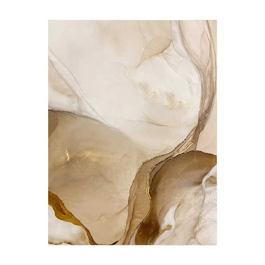 Modern Abstract Black Beige Flowing Liquid Marble Wall Art Posters Fine Art Canvas Prints Pictures For Living Room Bedroom Art Decor