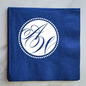 Monogrammed Circle Wedding Napkins