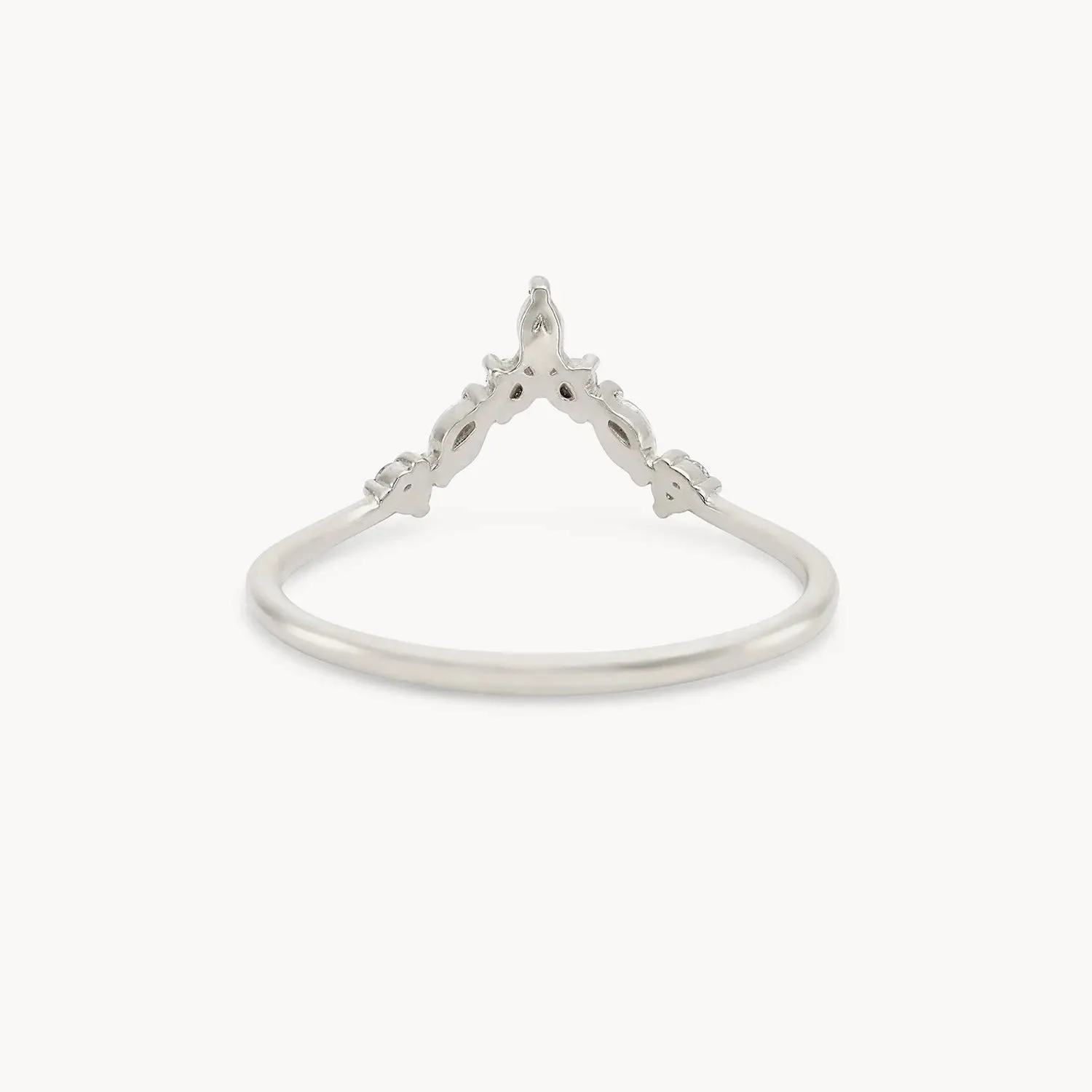 Moonbow ring - 14k white gold, white diamond