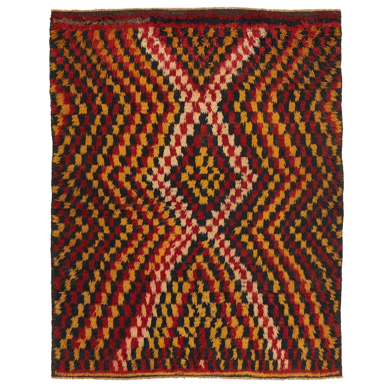 Multi Vintage Traditional Wool Rug - 5'5" x 6'9"
