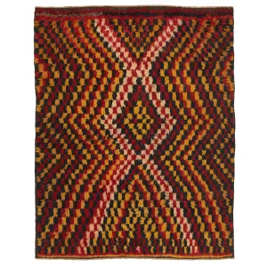 Multi Vintage Traditional Wool Rug - 5'5" x 6'9"