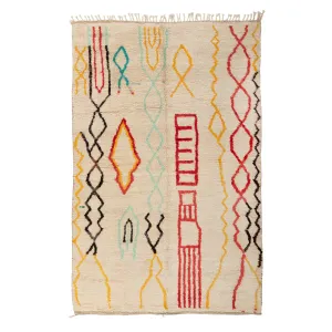 Multicolored Moroccan Berber Wool Rug - 5'7" x 8'6"