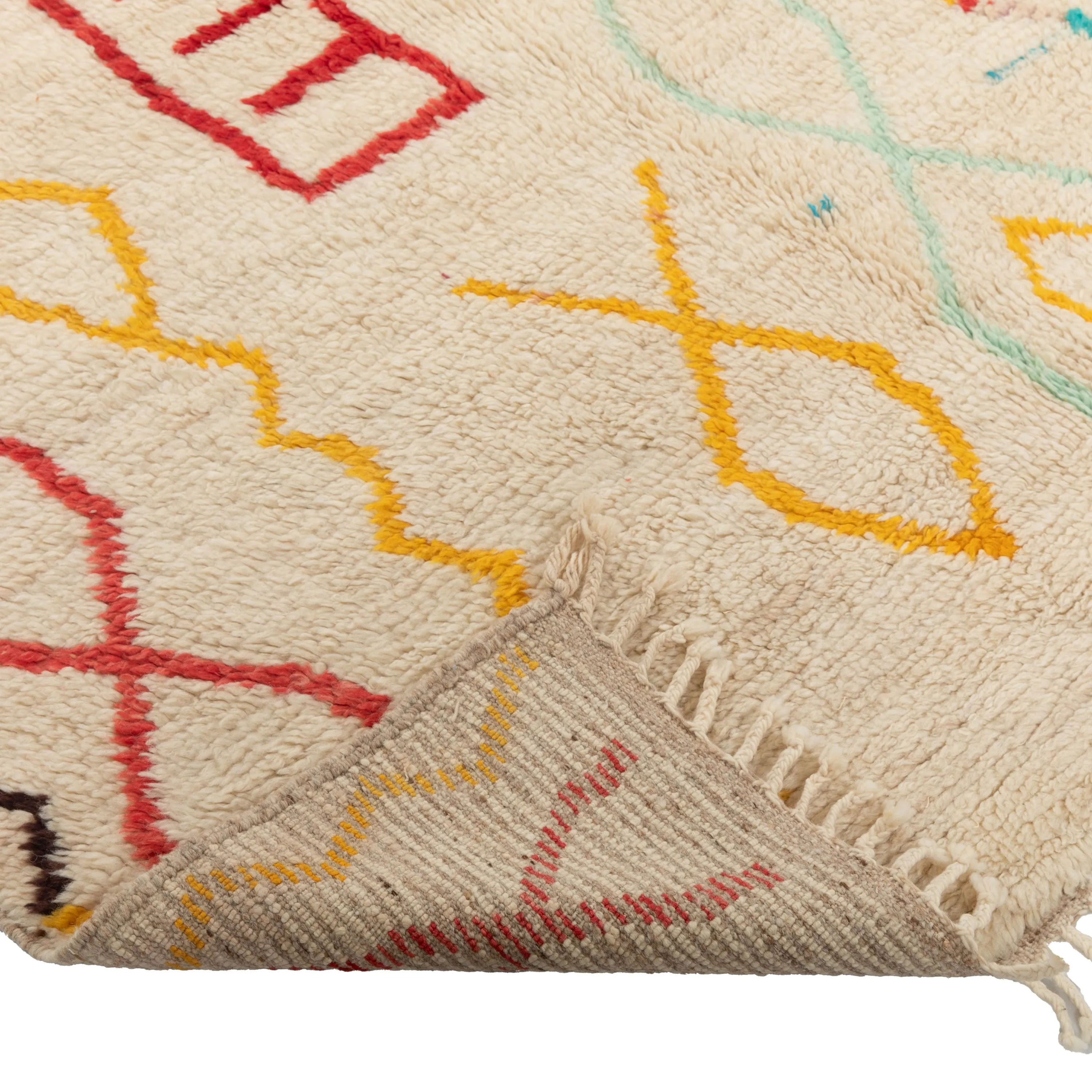 Multicolored Moroccan Berber Wool Rug - 5'7" x 8'6"