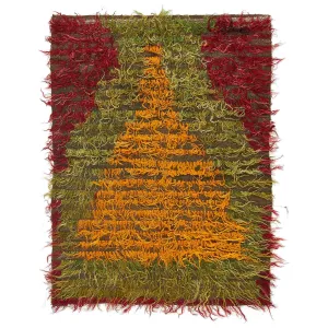 Multicolored Vintage Traditional Wool Rug - 3'8" x 5'2"